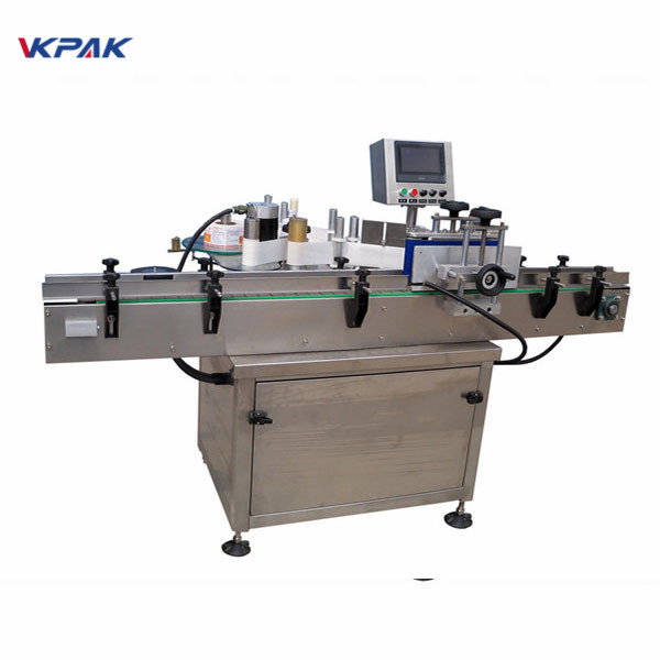 SUS304 Servomotor outomatiese ronde botteletiketmasjien PLC-beheer