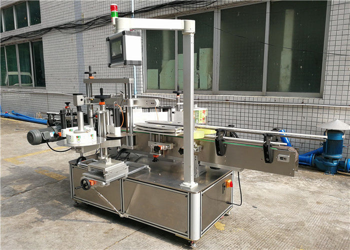 Sjampoe-etiketmasjien vir sjampoe-plat bottels, verskaffer van voor- en agterkant vir selfkleefmiddel